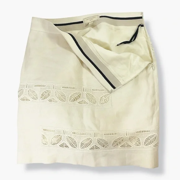 Anthropologie Moulinette Soeurs Embroidered Linen Mini Skirt - Picture 3 of 6